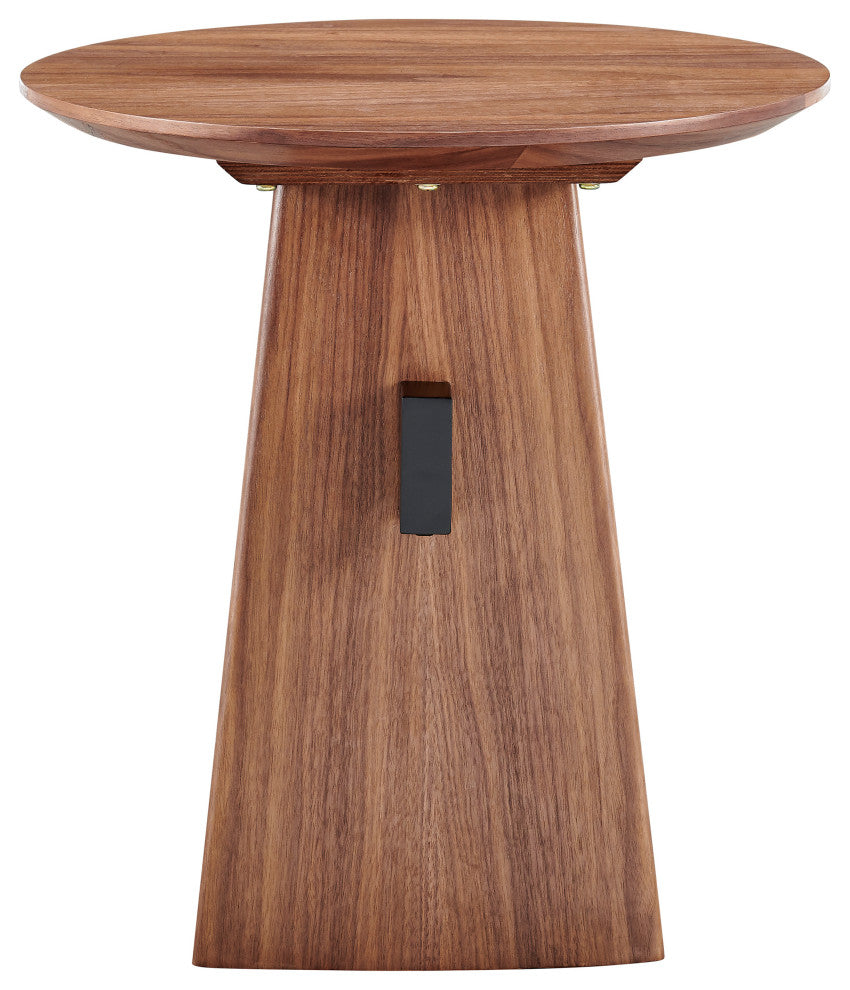 Folke Side Table, Walnut With Matte Black Cross Bar