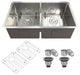 Stainless Steel Undermount Double Bowl Kitchen Sink with Accessories