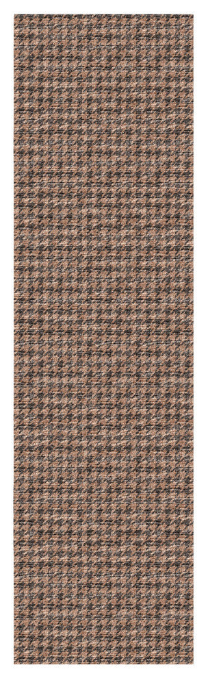 Indoor/Outdoor Hinton HN1 Chocolate Machine Washable 2'3" x 12' Rug