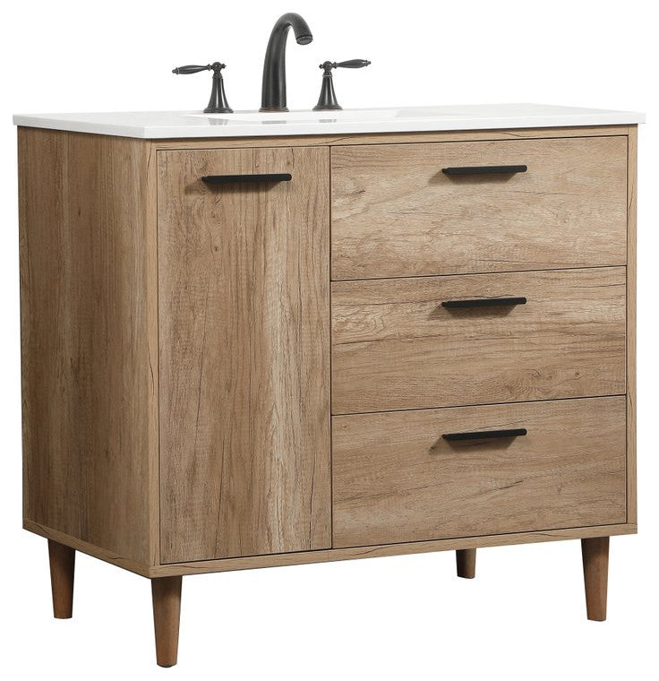 Bailey 22" Modern Natural Oak-Light Bathroom Vanity