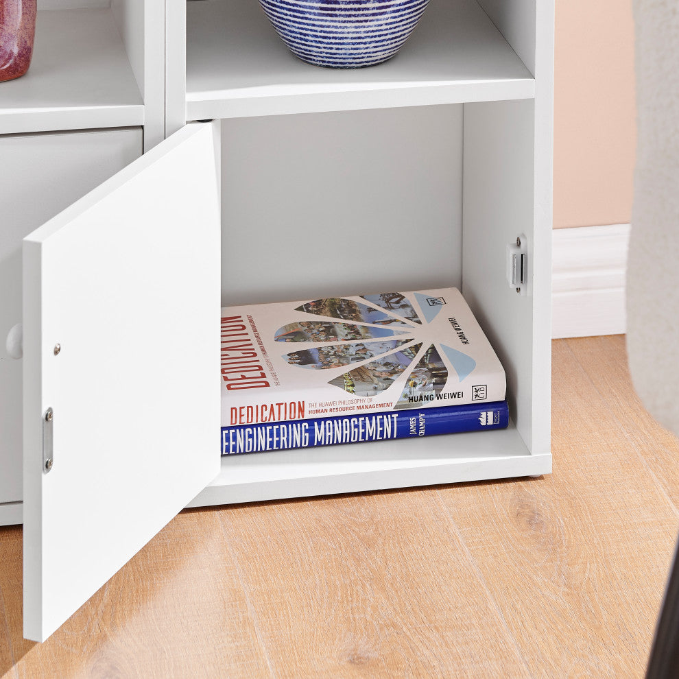 Marcel Cubes Modular Storage Organizer Cubby Cabinet Shelf, Set of 3, White