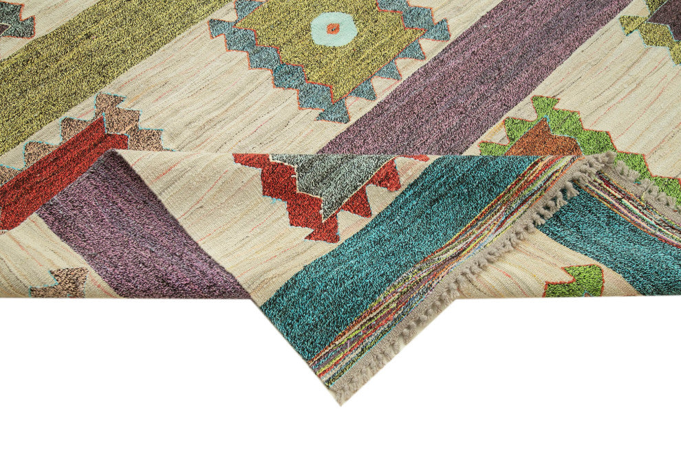 Rug N Carpet - Handwoven Turkish 9' 11'' x 14' 5'' Flatweave Wool Kilim Rug