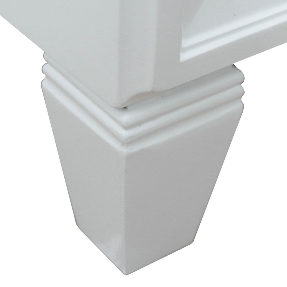 31" Single Sink Vanity, White Finish With White Carrara Marble With Round Sink