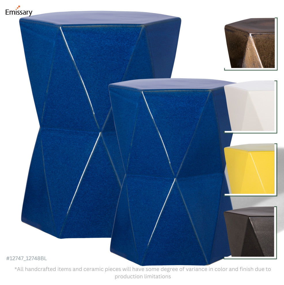 Blue Matrix Hexagon Garden Stool