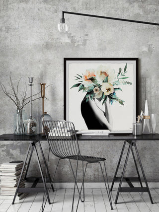 "Mysterious Bloom" Framed Painting Print, 32"x32"