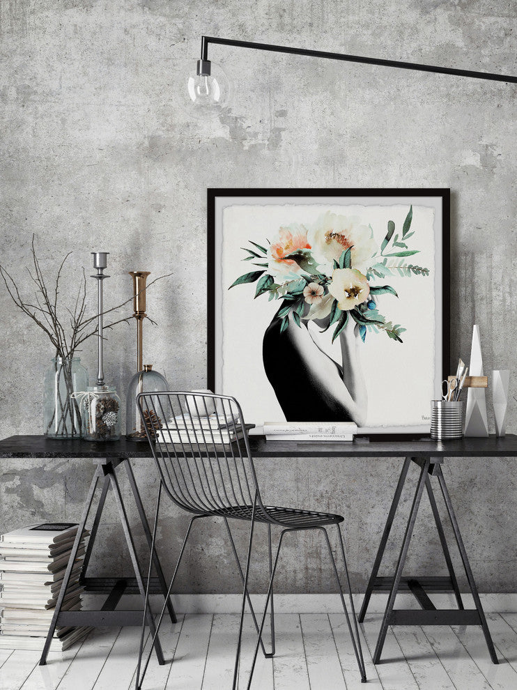 "Mysterious Bloom" Framed Painting Print, 32"x32"