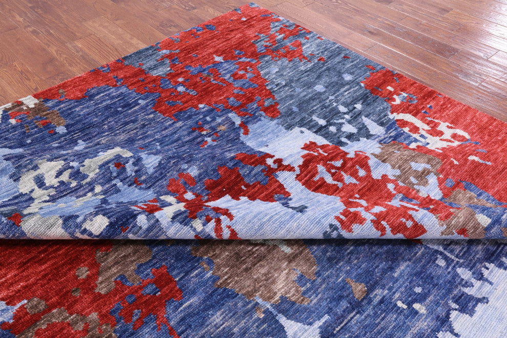 Modern Hand Knotted Wool Rug 9' 0" X 12' 3" Q8577