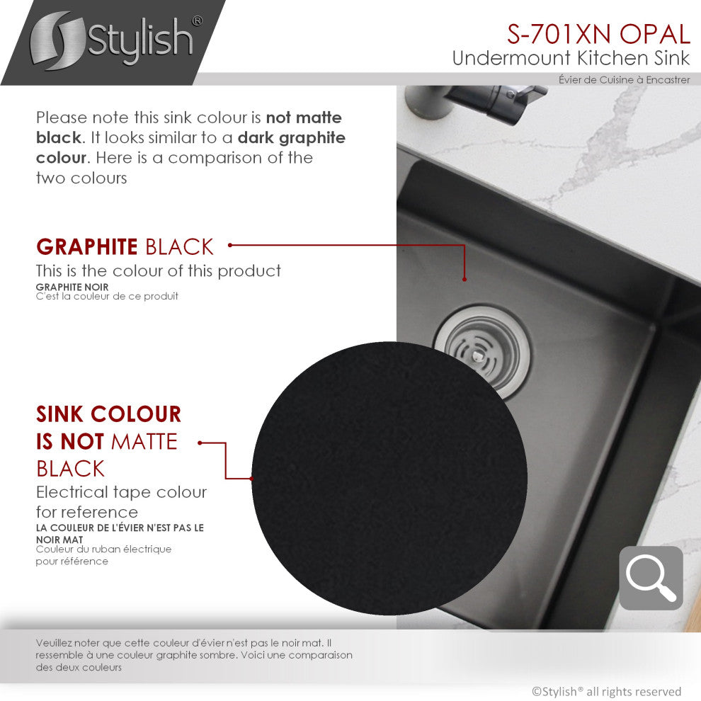 STYLISH 32in Graphite Black Double Bowl Undermount Stainless Steel Kitchen Sink