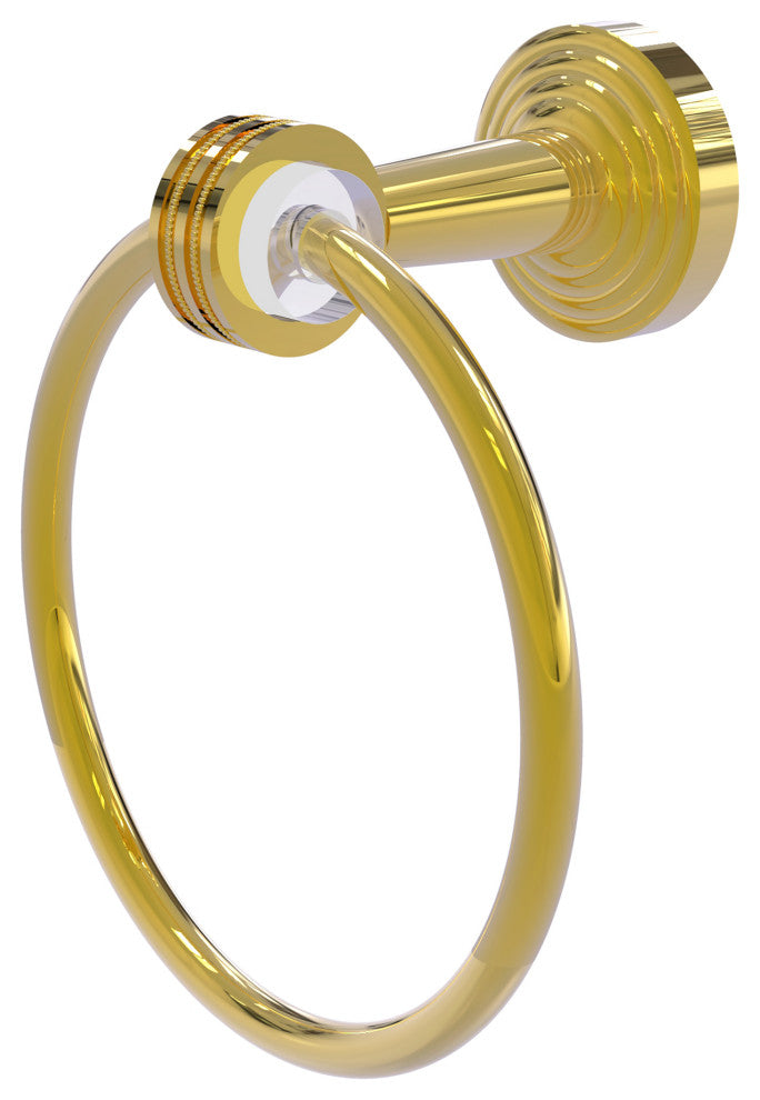Pacific Beach Towel Ring with Dotted Accents, Polished Brass