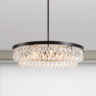 Catherine Antique Black Finish Crystal 6-light Chandelier