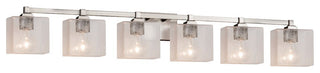 Regency 6-Light Bath Bar, Rectangle Shade, Brushed Nickel, Seeded, LED