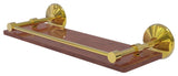 Monte Carlo 16" Solid Wood Shelf with Gallery Rail, Polished Brass