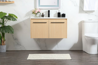 Phoebe Single Bathroom Vanity, Maple, 36", Without Backsplash