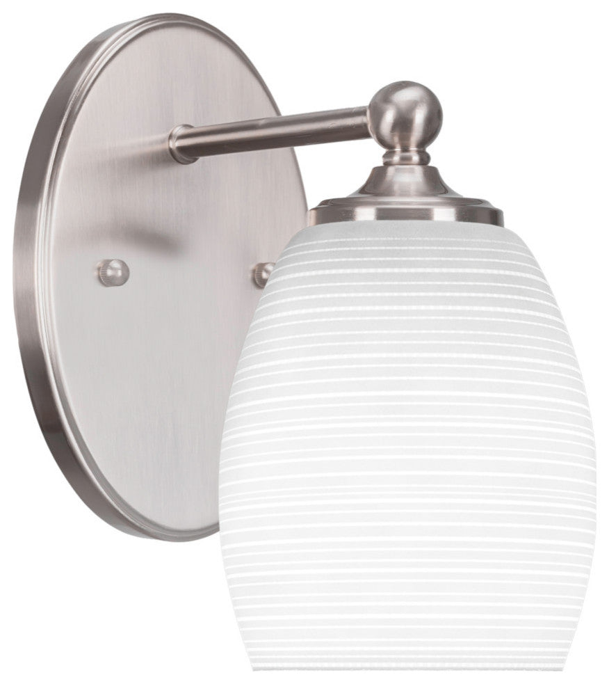 Capri 1-Light Wall Sconce, Brushed Nickel/White Matrix