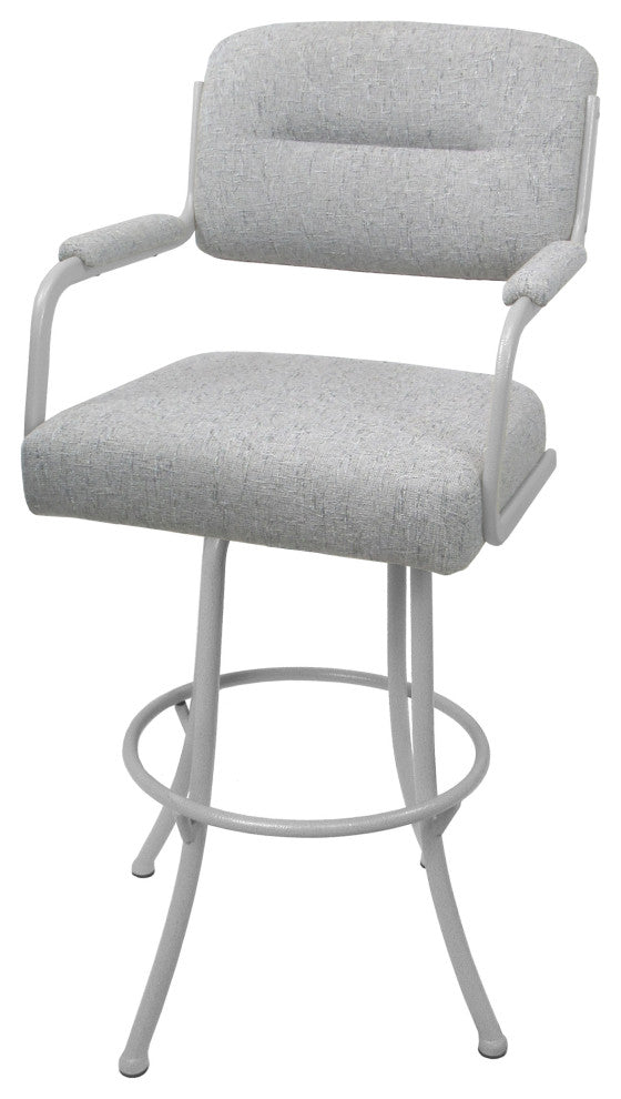 Swivel Counter Metal Bar Stool, Hemsath Slate - White, 34"
