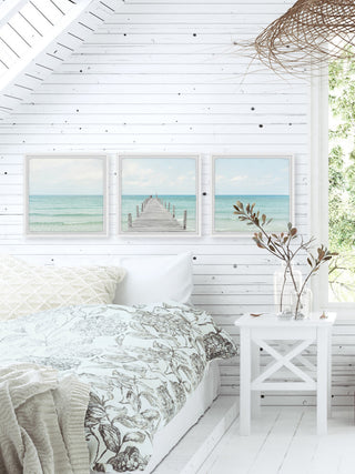 One Beach at a Time Triptych, 3-Piece Set, 18x18 Panels