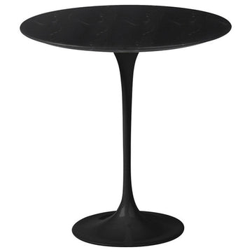 Tulip Side Table Marble Top, Black, 16"