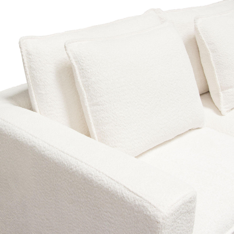 Ivy 3-Piece Modular Sofa in White Faux Shearling by Diamond Sofa