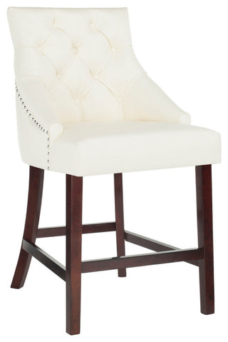 Safavieh Eleni Tufted Counterstool, White/Espresso
