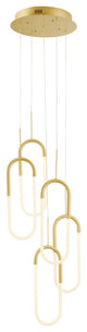 Five Clips Dimmable Integrated LED Chandelier, Sandy Gold, Smart Dimmer Included