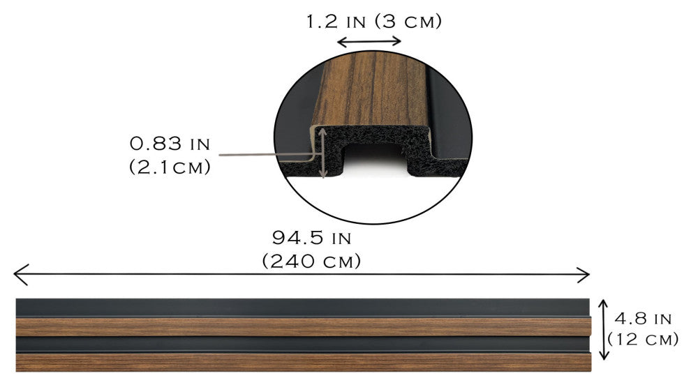 Waterproof Slat Panel, Walnut Craft, Pack of 6