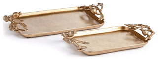 Pomegranate Branch Decorative Trays, Set of 2