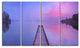 "Jetty in A Dawn Lake" Wooden Sea Bridge Canvas Wall Art, 4 Panels, 48"x28"