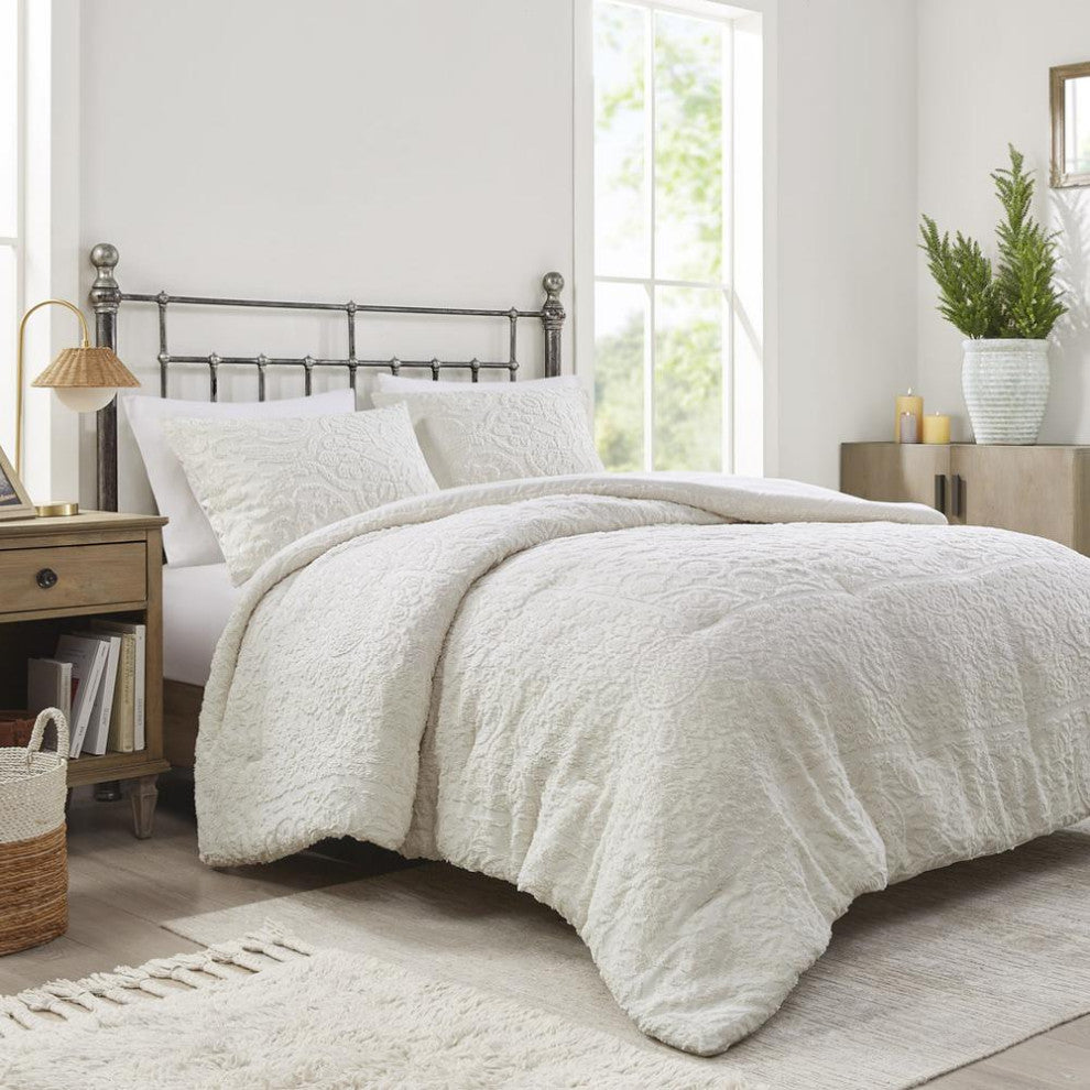 3 Piece Tufted Woven Comforter Set