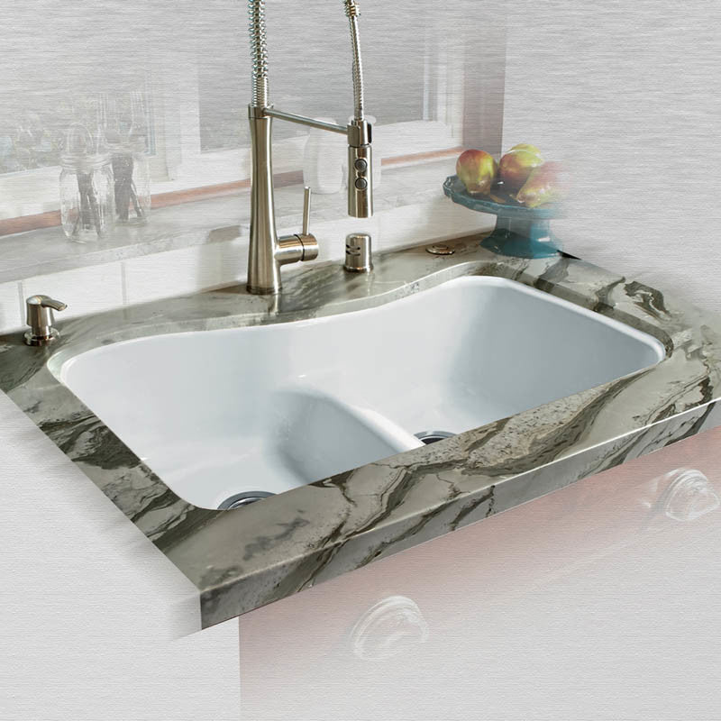 Designer Select UM Off Set Double Bowl - Low Dam