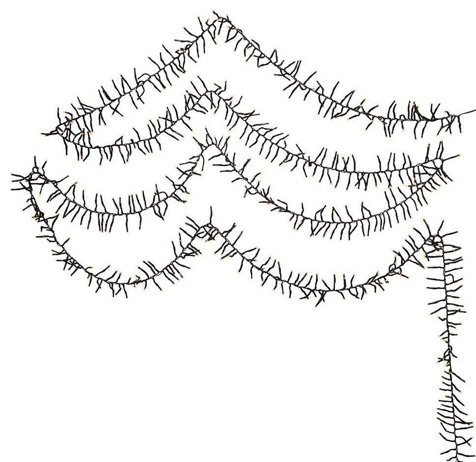 Kurt Adler 2000-Light 65' Cluster Garland with Warm White LED Lights