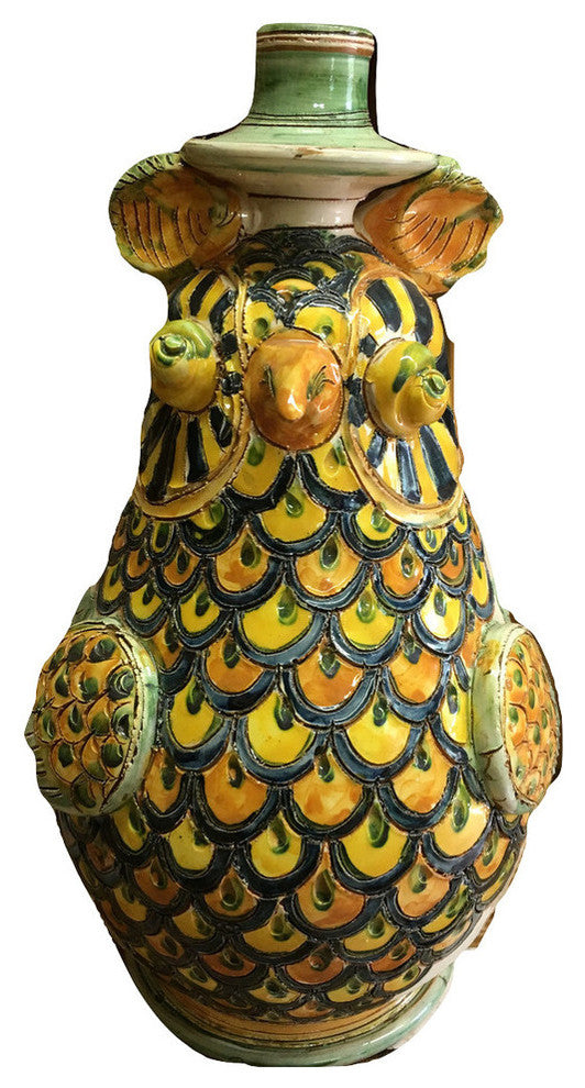 Puglia Ceramiche Monteforte 11" Owl Candlestick