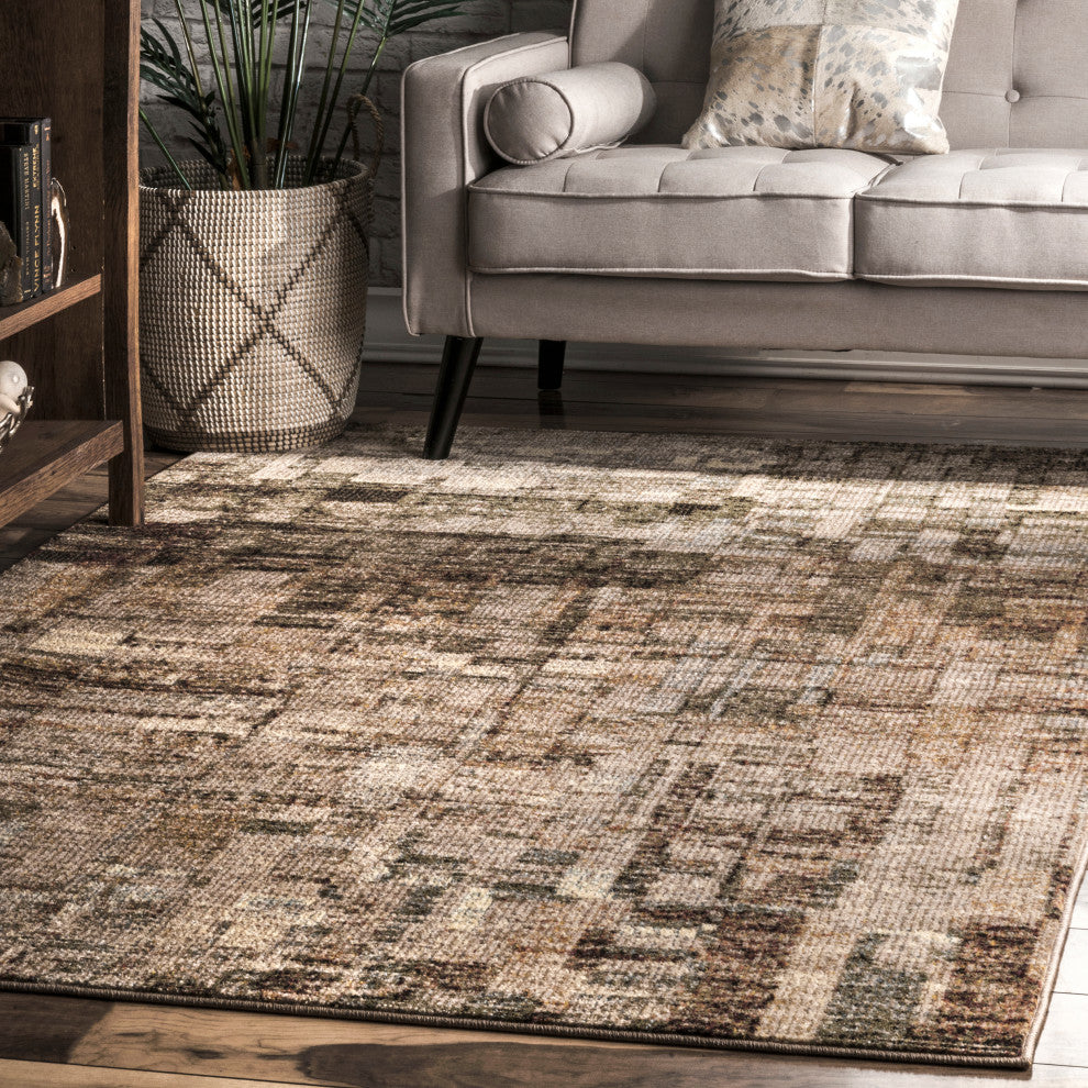 Nuloom Contemporary Abstract Lilly Rug, Brown 4' x 6'