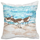 Sandpipers, Animal Print Pillow, Taupe And Beige, 26"x26"