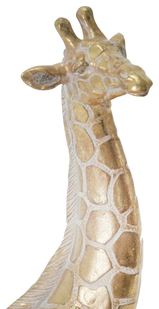Resin 10" Sitting Giraffe , Gold