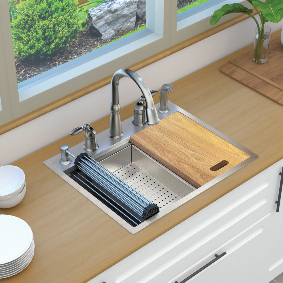 Transolid Kitchen Workstation, 5 Faucet Holes