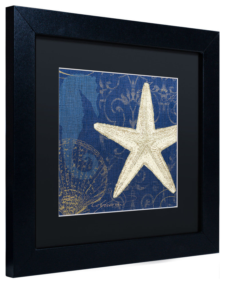'Coastal Moonlight I Teal' Matted Framed Canvas Art by Pela Studio