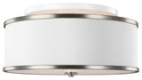 Generation Lighting Semi-Flush Mount, Satin Nickel, 3-Light