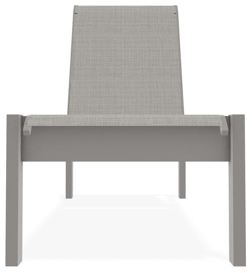 Leeward Sling Stackable Outdoor Chaise Lounge, Deacon/Warm Gray