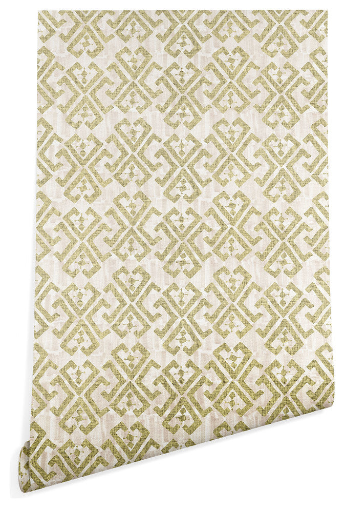 Deny Designs Schatzi Brown Justina Criss Cross Tan Wallpaper, Tan, 2'x10'