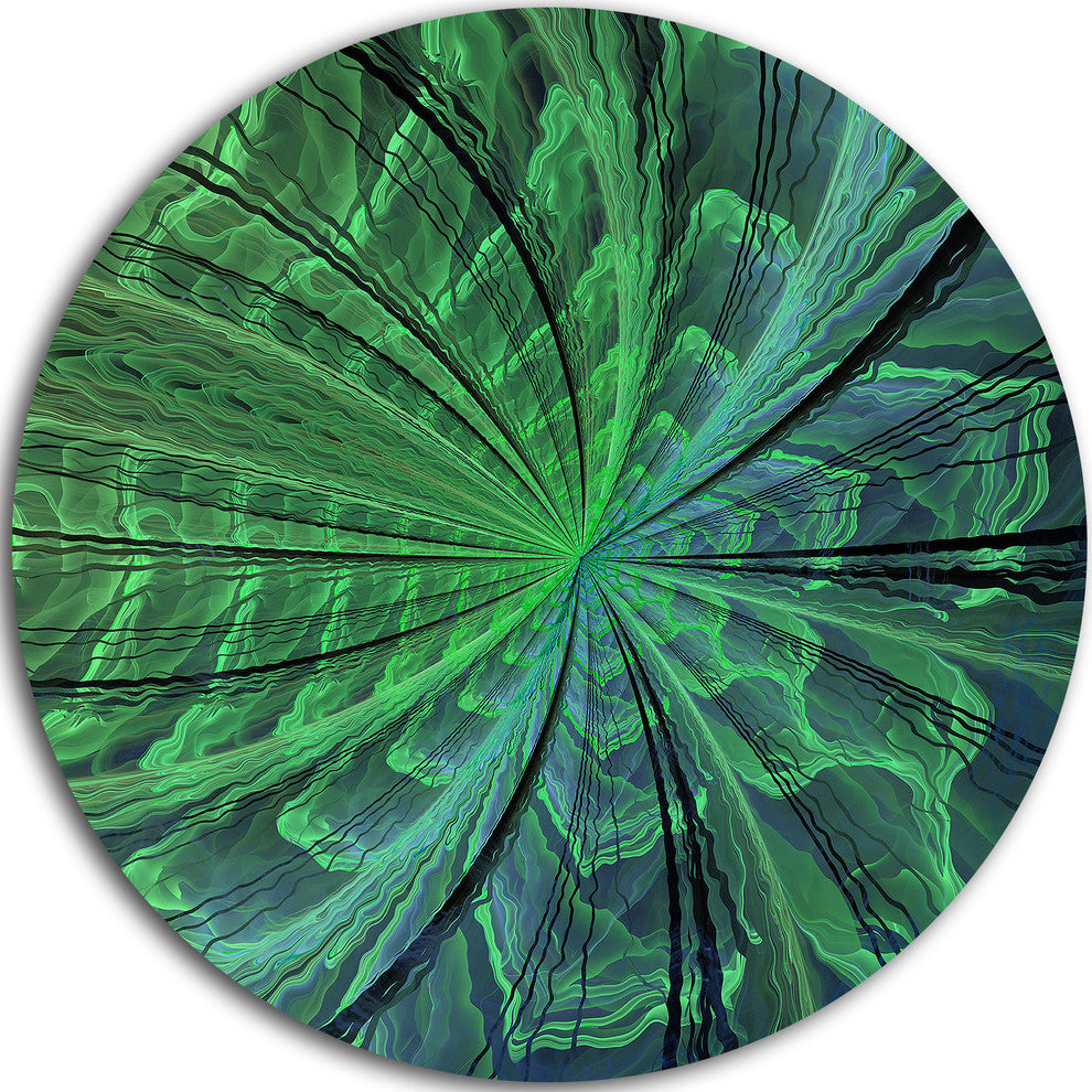 Symmetrical Soft Green Fractal Flower, Floral Disc Metal Wall Art, 23"