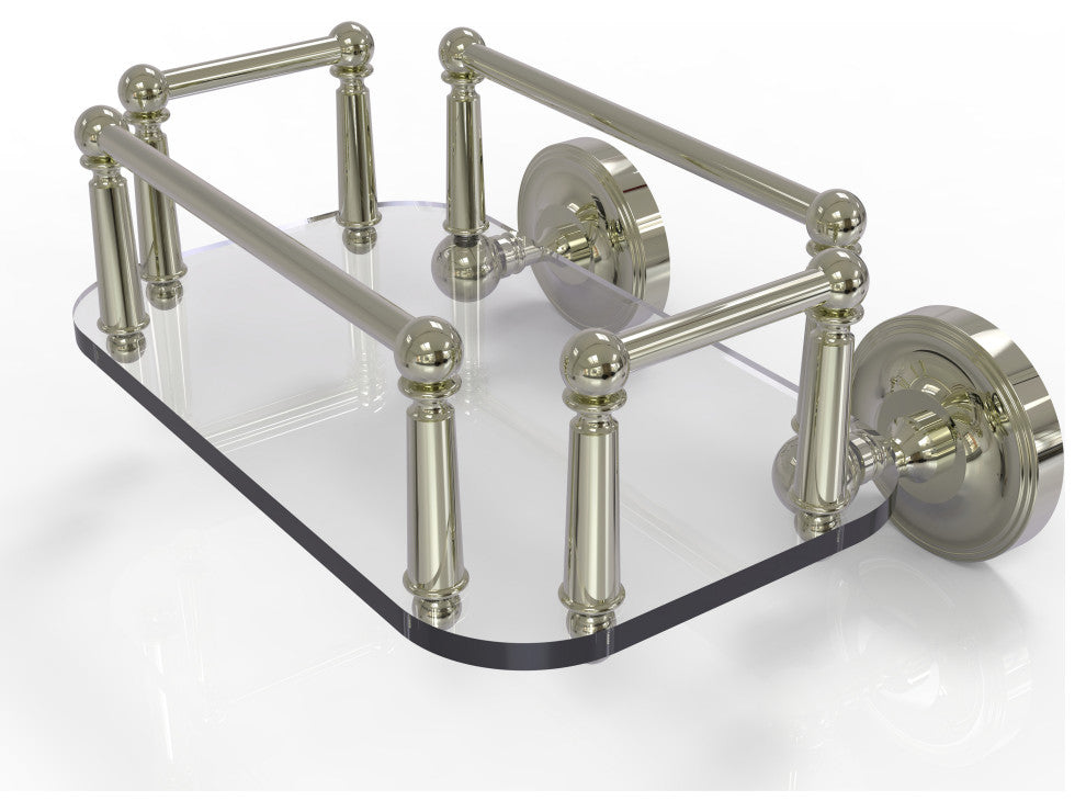 Prestige Regal Wall Mounted Glass Guest Towel Tray, Polished Nickel