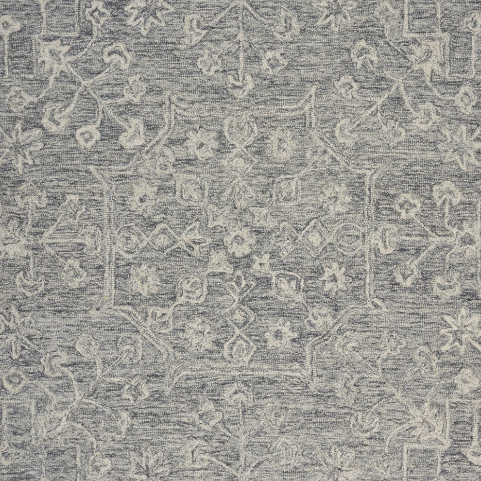 5" x 7" Gray Floral Finesse Area Rug