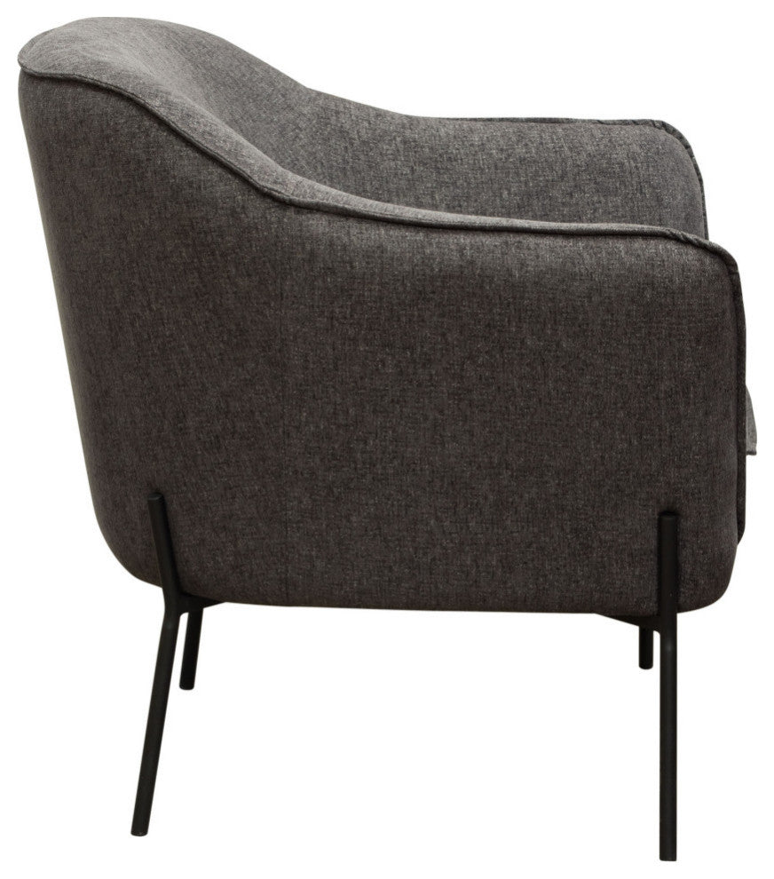 Status Accent Chair, Grey Fabric With Metal Leg by Diamond Sofa