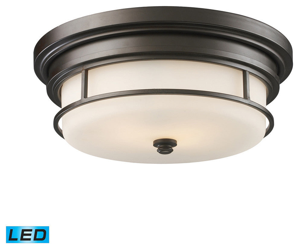 ELK Lighting Newfield 2-Light LED Flushmount, Oiled Bronze