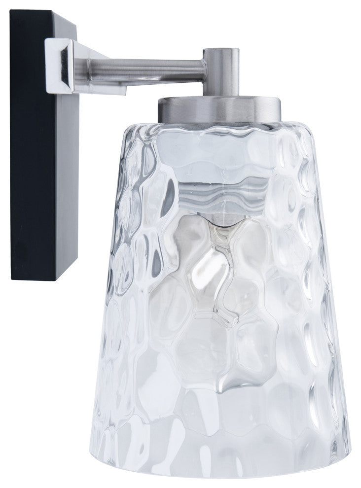 3-Light Modern Brushed Nickel Wall Sconce Vanity Light With Crystal Lampshade