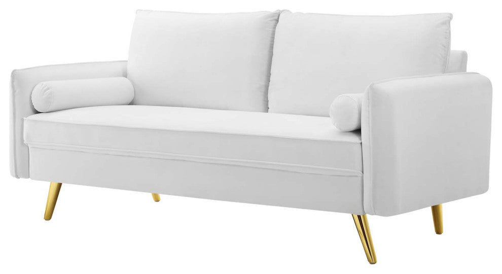 Sofa, Velvet, White, Modern, Living Lounge Room Hotel Lobby Hospitality