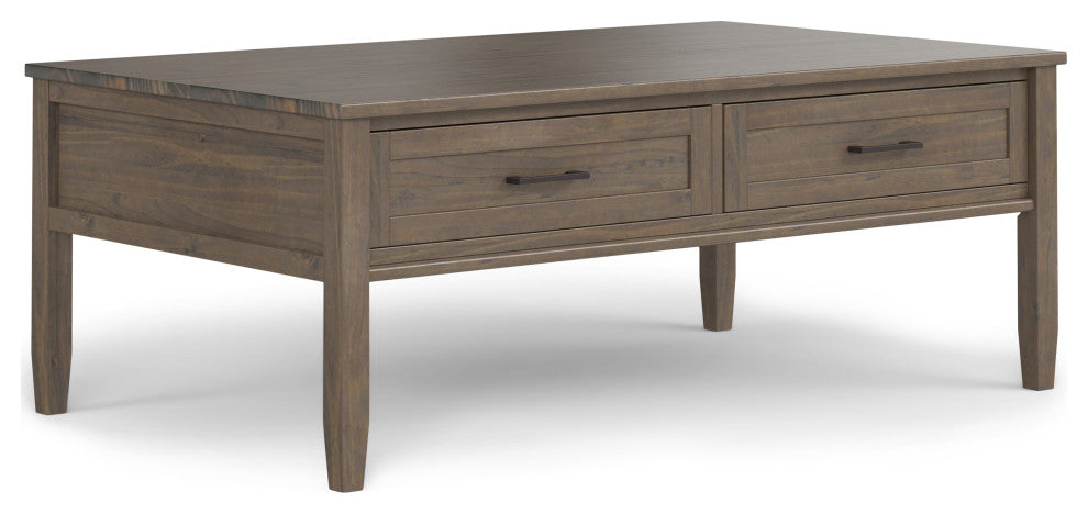 Ela Solid Wood Lift Top Coffee Table, Smoky Brown