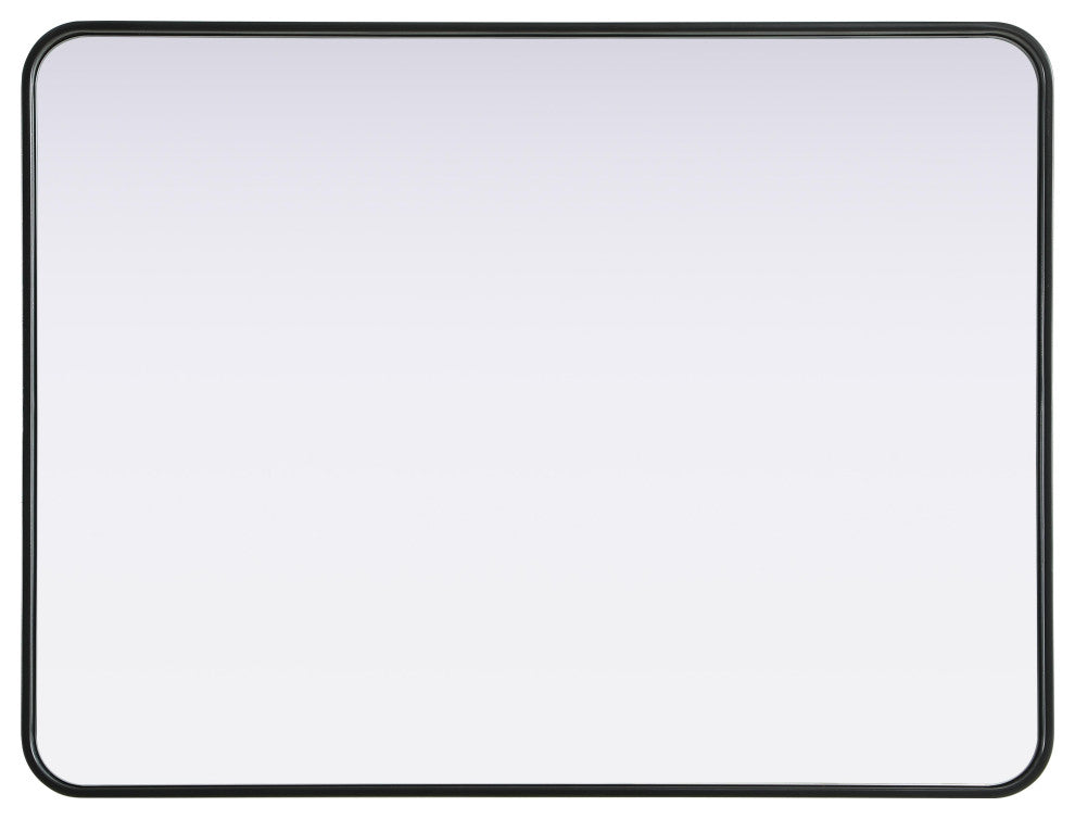 Home Living Contour Metal Rectangle Mirror 30x40, Black