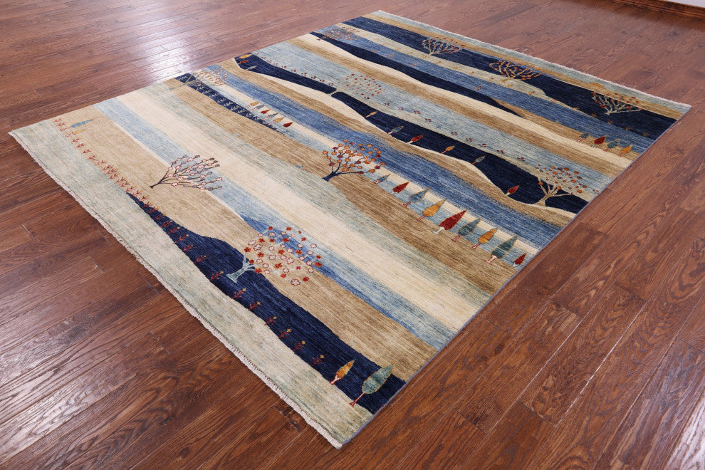 8' 2" X 9' 7" Handmade Persian Gabbeh Tribal Rug Q10589
