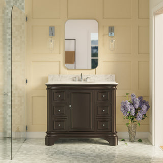Katherine 42" Bath Vanity, Chocolate, Carrara Marble